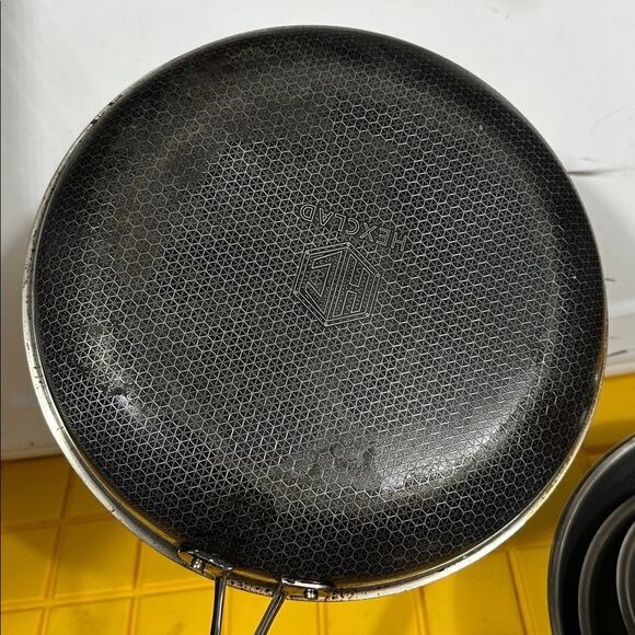 HEXCLAD 4 Piece Nonstick Stainless Steel Frying Pan Set 8 10 12 Wok $600 - Picture 6 of 10